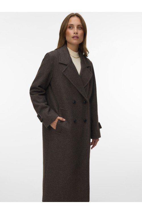 VERO MODA MEVA LONG COAT NOOS CHOCOLATE TORTE 10348666