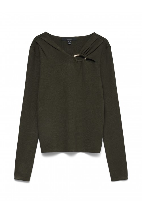 VERO MODA JAIN BUCKLE V-NECK PULLOVER FOREST NIGHT 10350239