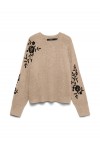 VERO MODA NEW FATIMA LS O-NECK EMB. PULLOVER SILVER MINK 10351509