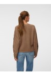 VERO MODA NEW FATIMA LS O-NECK EMB. PULLOVER SILVER MINK 10351509