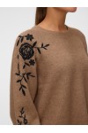 VERO MODA NEW FATIMA LS O-NECK EMB. PULLOVER SILVER MINK 10351509