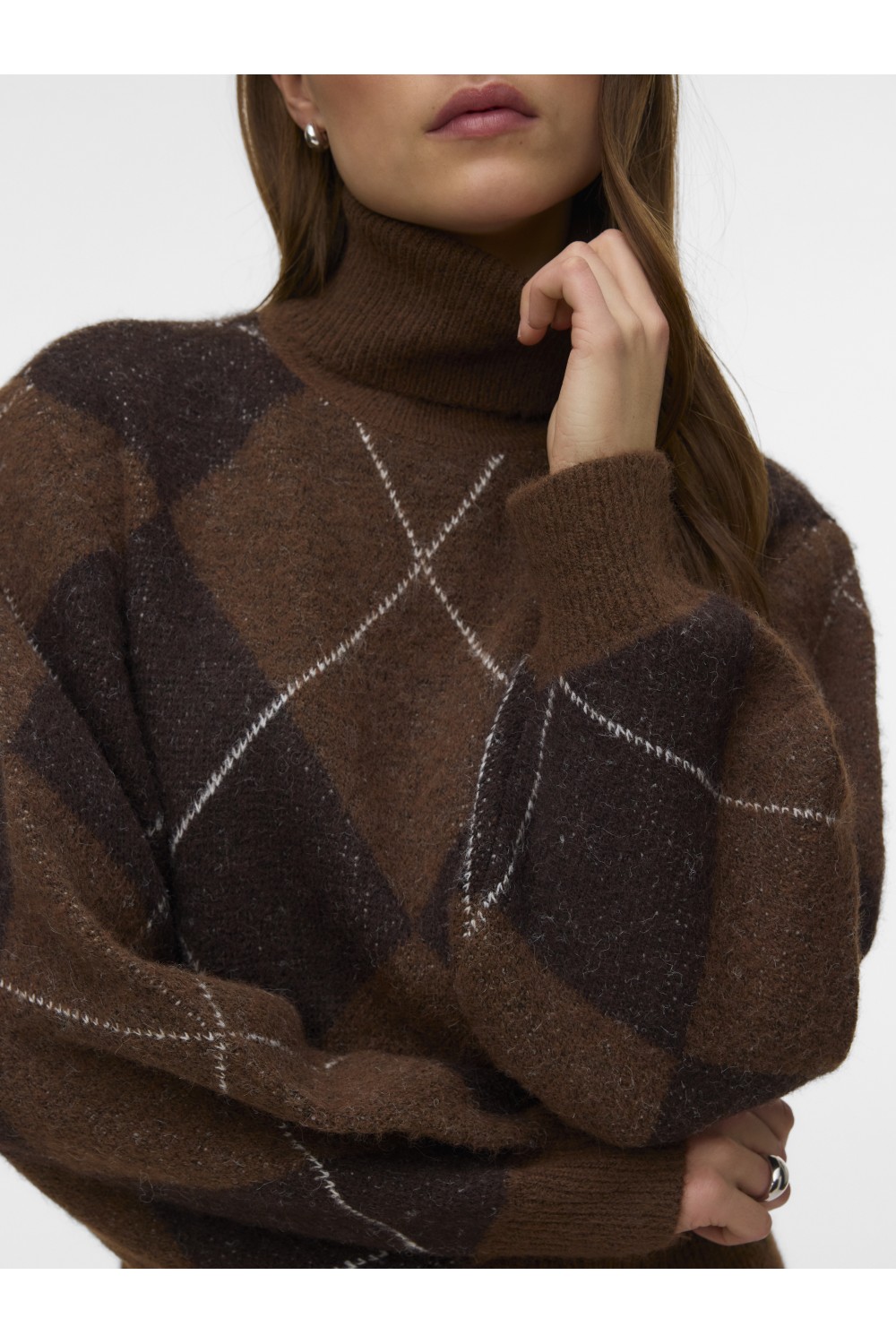 VERO MODA DARLA LS ROLLNECK PULLOVER COCOA BROWN 10350491