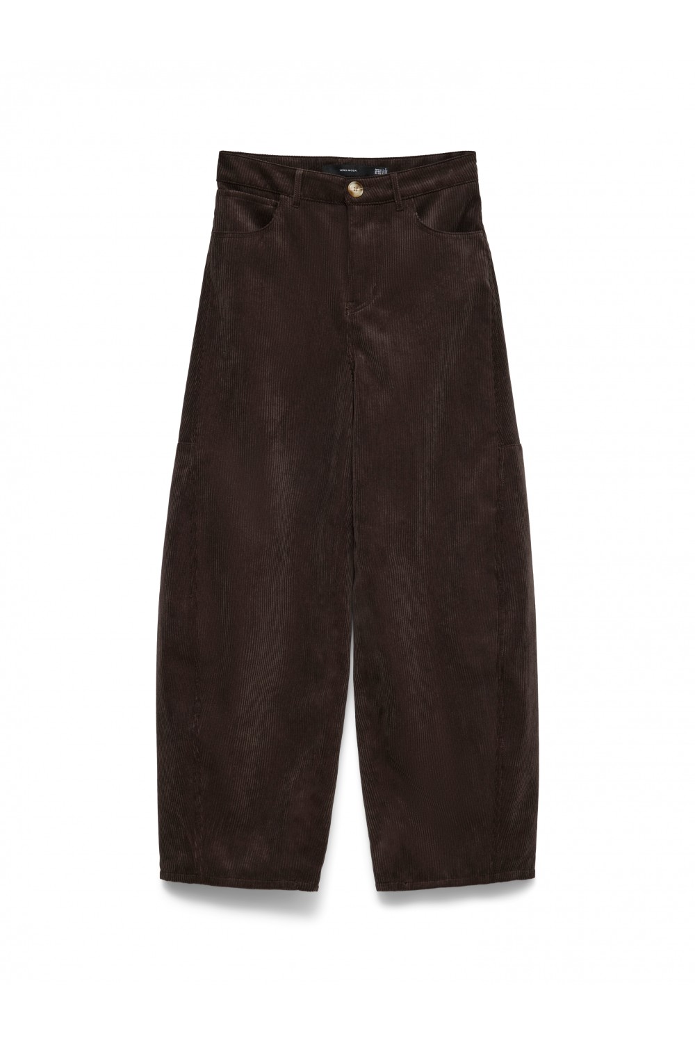 VERO MODA KAITLIN HW WIDE CORD BARREL PANT BLACK 10350964