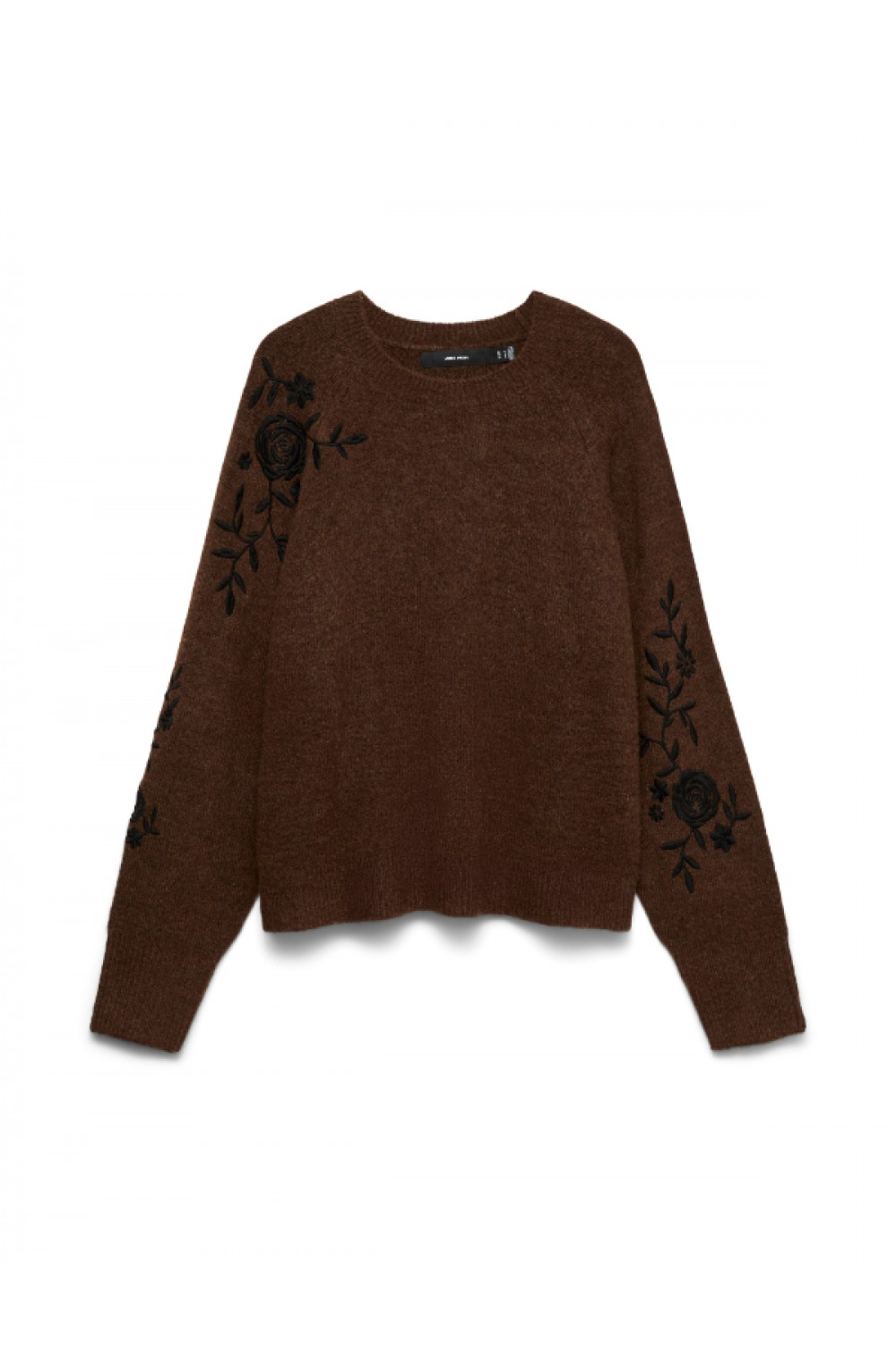 VERO MODA NEW FATIMA LS O-NECK EMB. PULLOVER COCOA BROWN 10351509