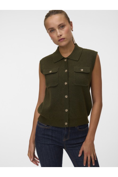 VERO MODA BRISA SL POLO VE FOREST NIGHT 10350234
