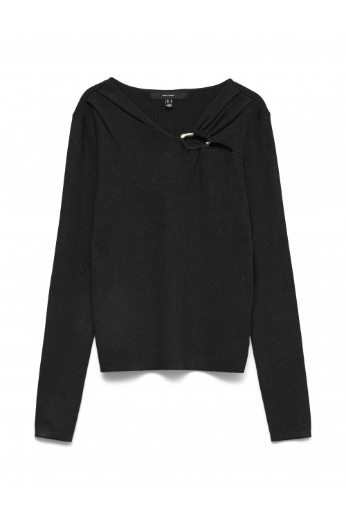 VERO MODA JAIN BUCKLE V-NECK PULLOVER BLACK 10350239