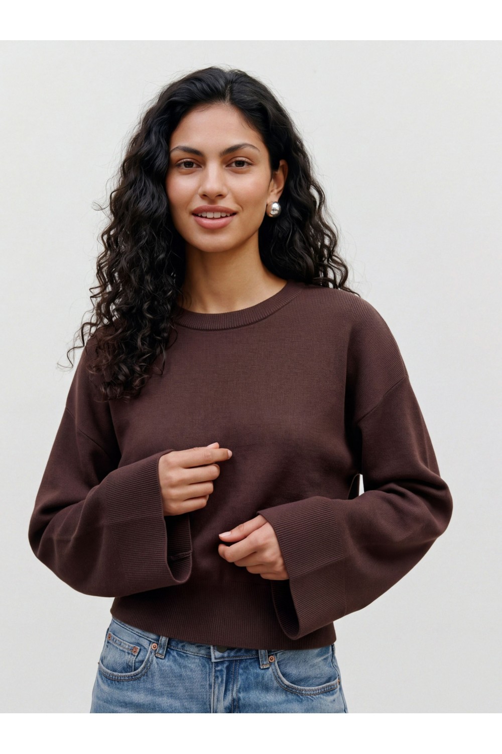 VERO MODA HANNA LS CREW NECK KNIT PULLOVER NOOS CHOCOLATE TORTE 10351211