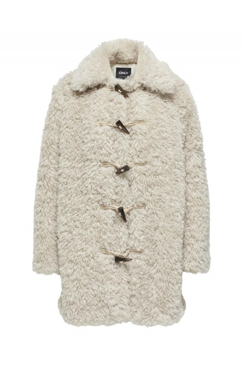 ONLY VIKI FAUX FUR DUFFLE COAT OTW PUMICE STONE 15325921