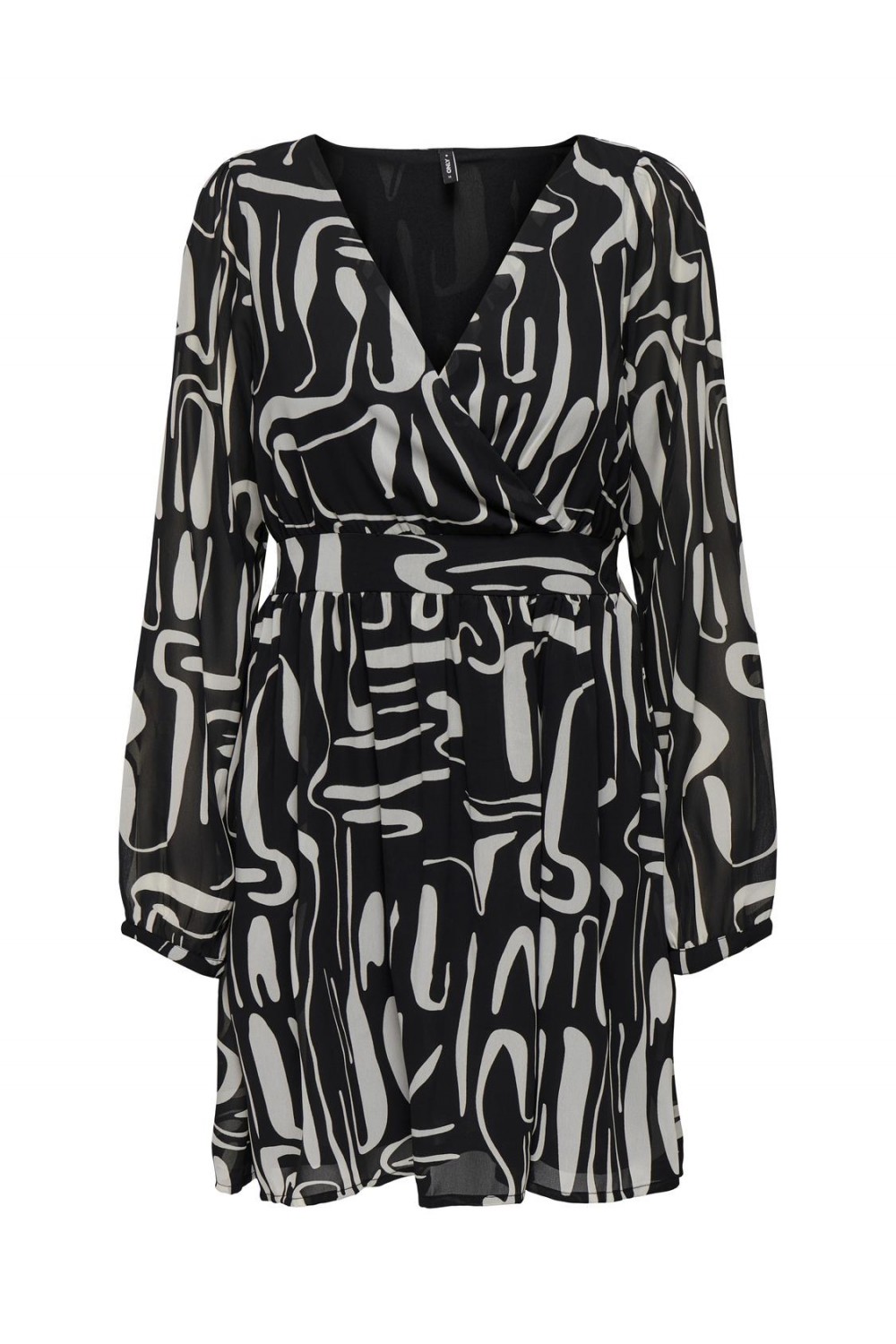 ONLY STAR LIFE L/S MEG V-NECK DRESS PTM BLACK 15335345