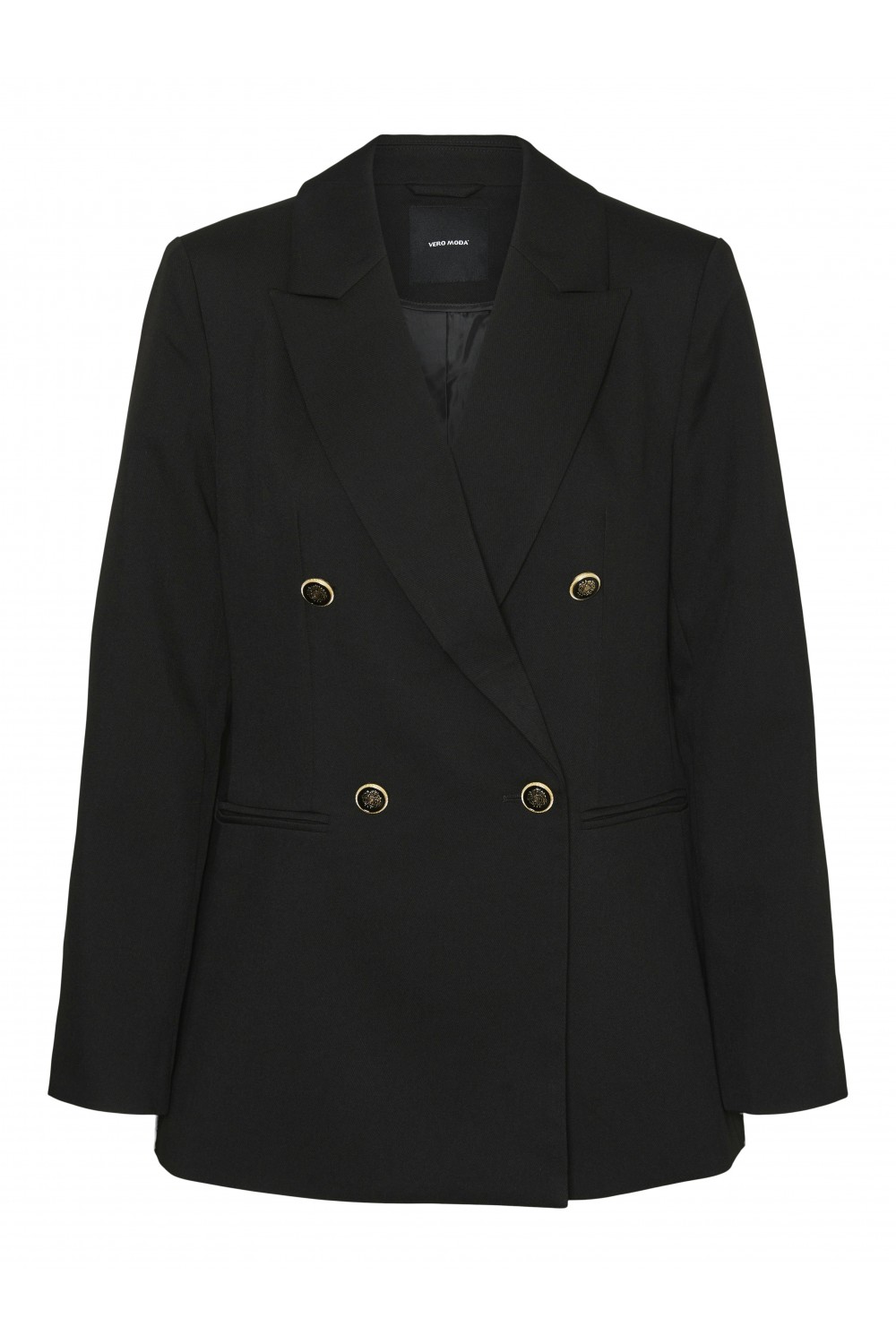 VERO MODA ELMA LS LOOSE GOLD BUTTON BLAZER BLACK 10316578
