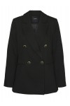 VERO MODA ELMA LS LOOSE GOLD BUTTON BLAZER BLACK 10316578