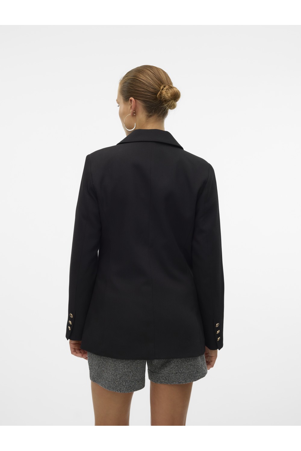 VERO MODA ELMA LS LOOSE GOLD BUTTON BLAZER BLACK 10316578