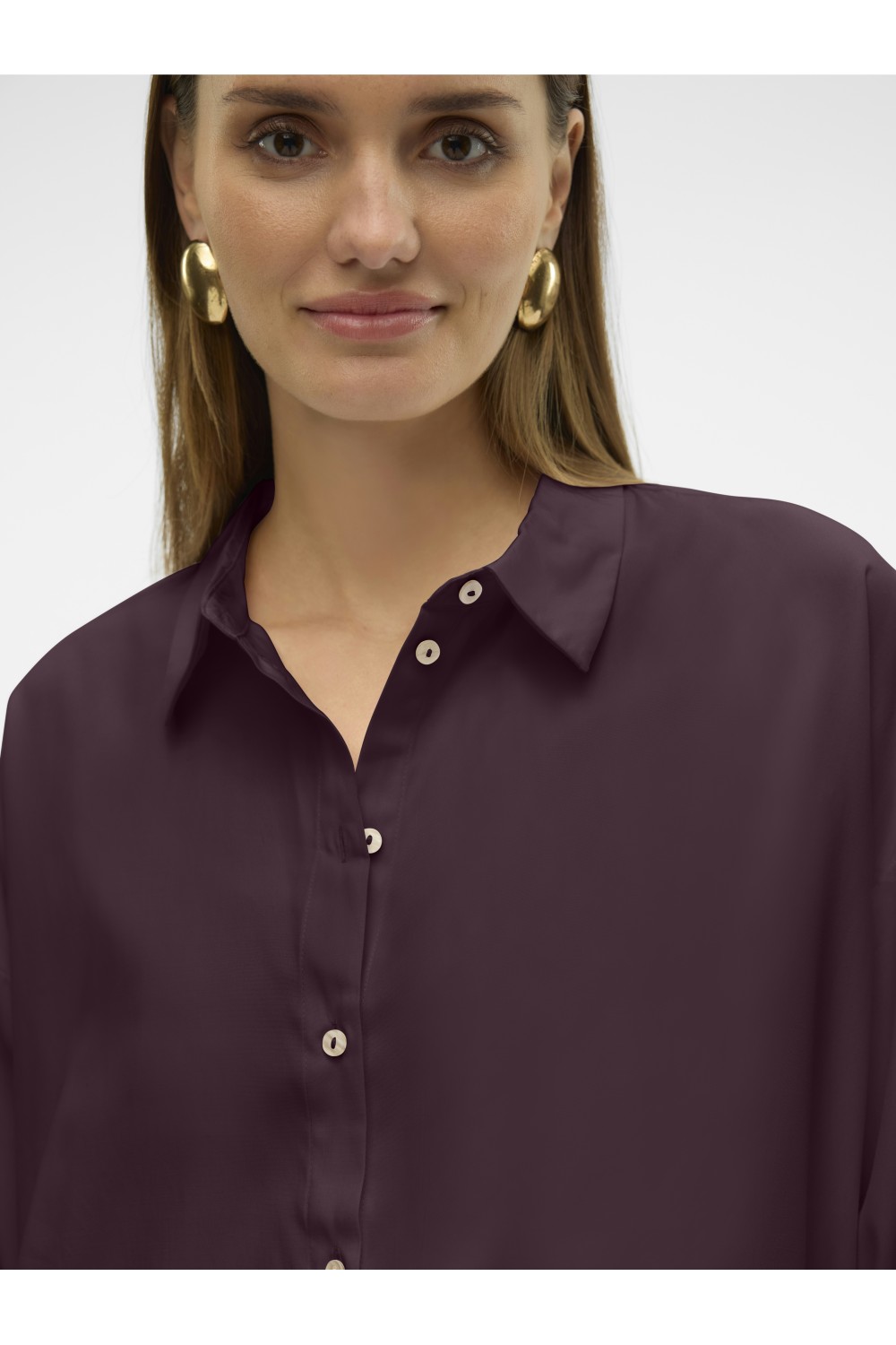 VERO MODA NORA LS OVERSIZE SHIRT WVN GA NOOS WINETASTING 10319825