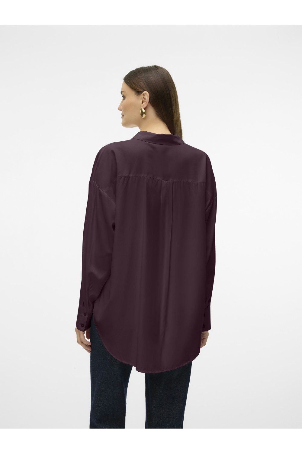 VERO MODA NORA LS OVERSIZE SHIRT WVN GA NOOS WINETASTING 10319825