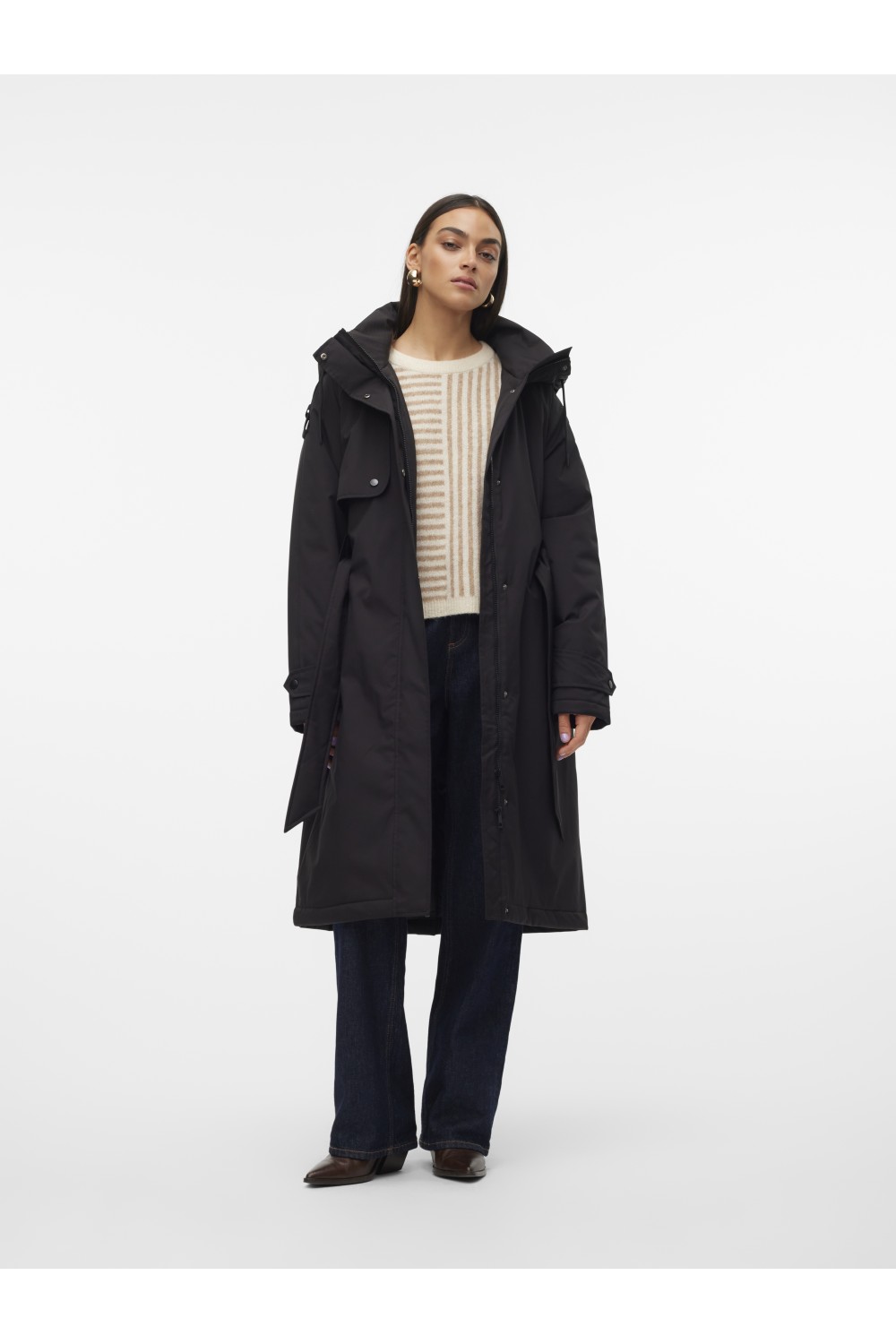 VERO MODA JANE LONG COAT BLACK 10315446