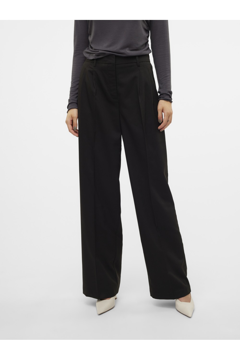 VERO MODA NILA MW LOOSE DAD PANT BLACK 10320919