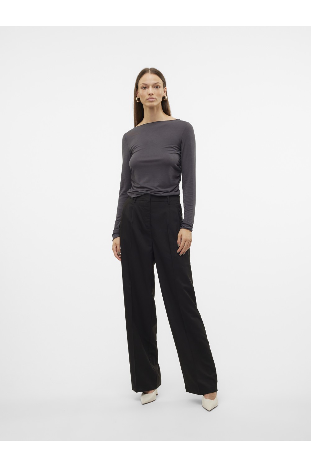 VERO MODA NILA MW LOOSE DAD PANT BLACK 10320919