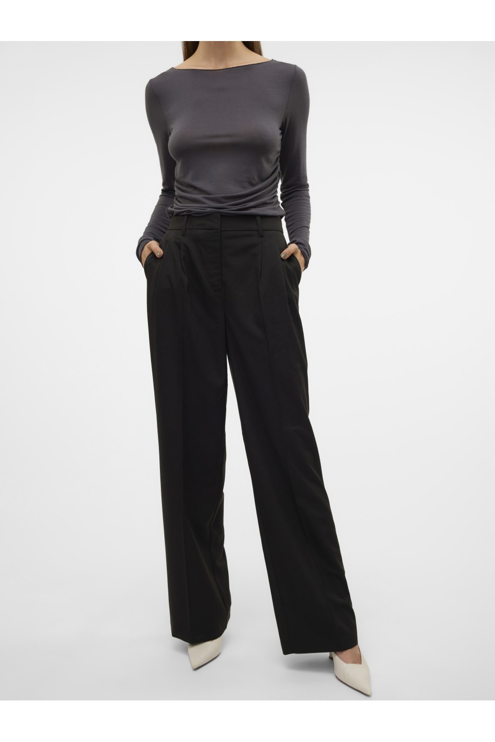 VERO MODA NILA MW LOOSE DAD PANT BLACK 10320919