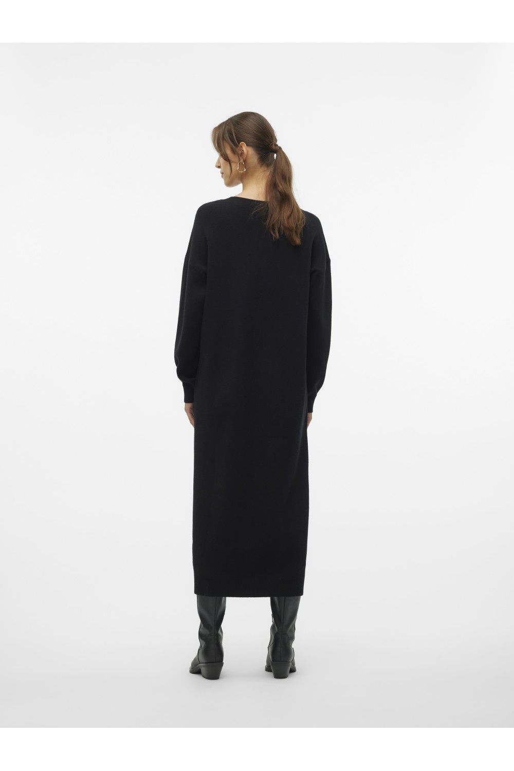 VERO MODA GOLD LS V-NECK 7/8 DRESS GA BLACK 10311413