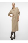 VERO MODA GOLD LS V-NECK 7/8 DRESS GA SILVER MINK 10311413