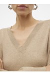 VERO MODA GOLD LS V-NECK 7/8 DRESS GA SILVER MINK 10311413