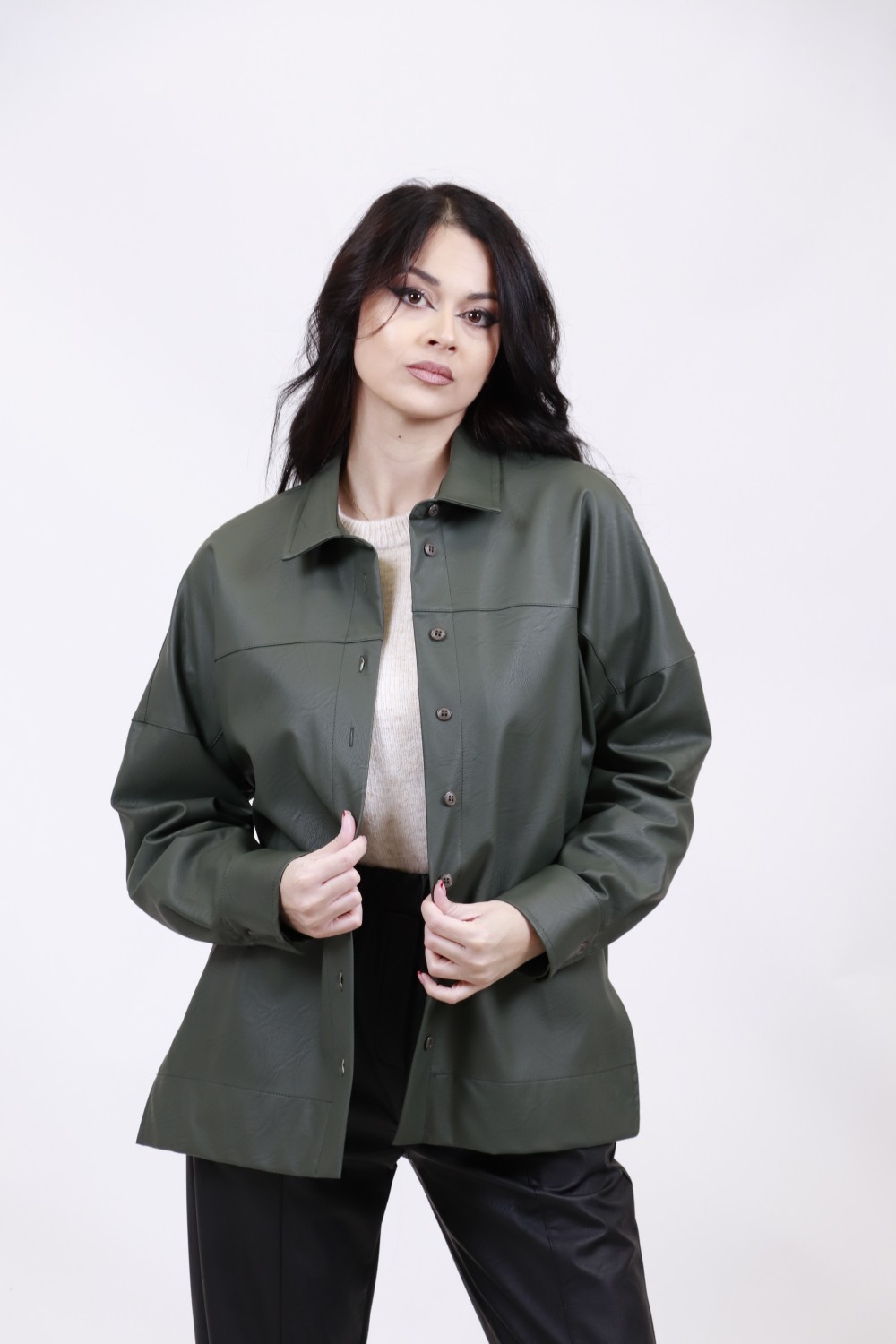 MOUTAKI WOMAN SHIRT KHAKI 24.09.108