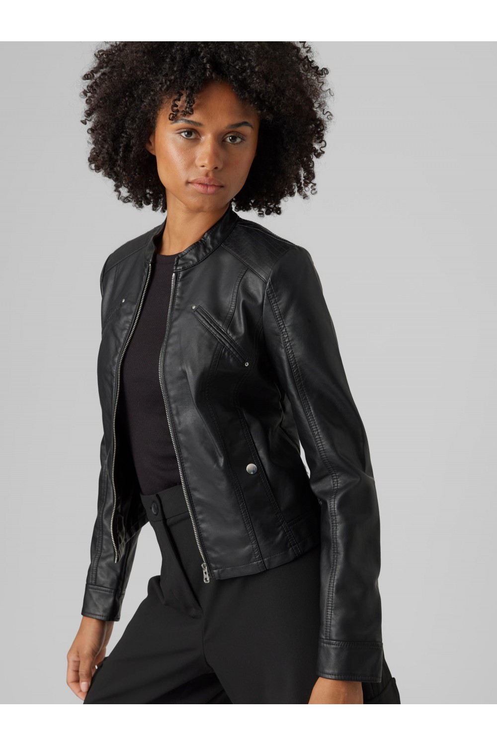 VERO MODA FAVODONA COATED JACKET BLACK 10288555
