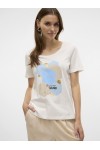 VERO MODA VISLANA SS O-NECK T-SHIRT SNOW WHITE-MUSE IN CA 10323762