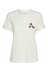 VERO MODA VILLA SS O-NECK T-SHIRT SNOW WHITE-FIERY RED 10324551