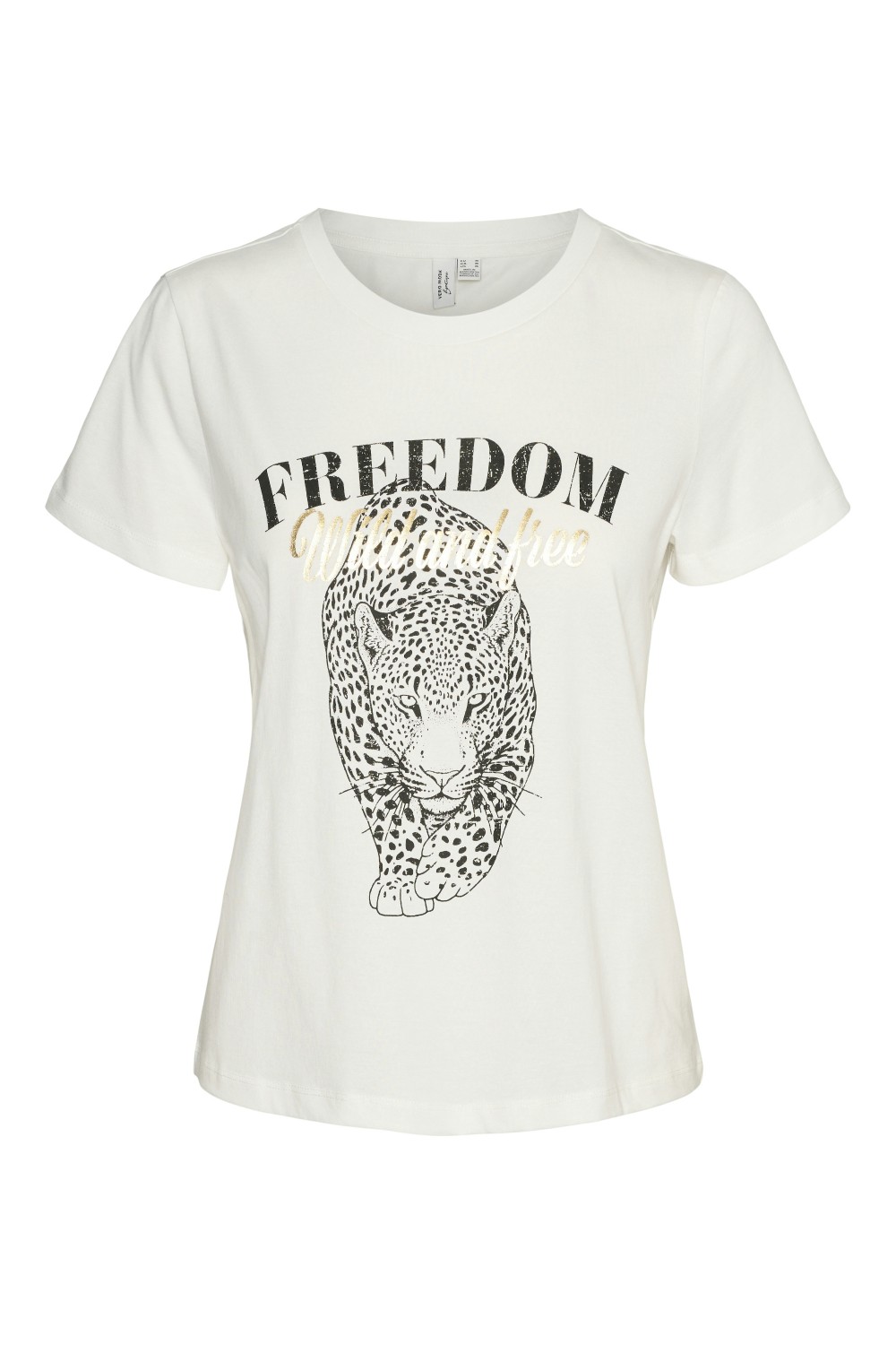 VERO MODA VASTA S/S O-NECK T-SHIRT SNOW WHITE/FREEDOM 10324831