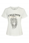 VERO MODA VASTA S/S O-NECK T-SHIRT SNOW WHITE/FREEDOM 10324831