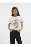 VERO MODA VASTA S/S O-NECK T-SHIRT SNOW WHITE/FREEDOM 10324831
