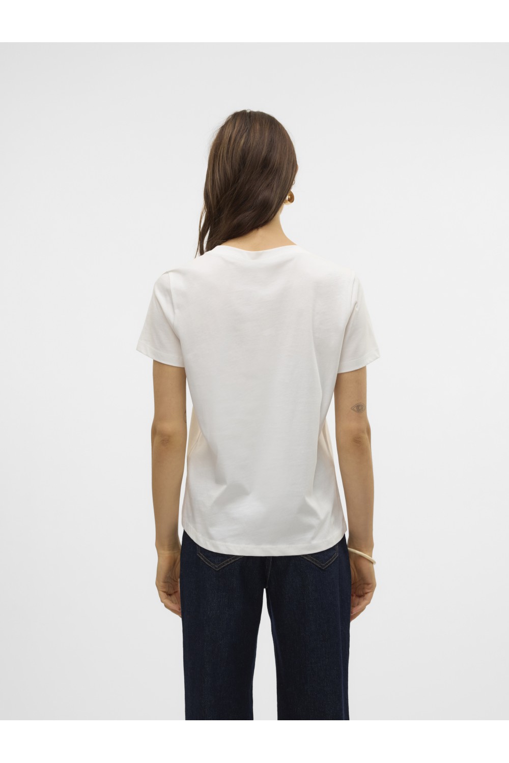 VERO MODA VASTA S/S O-NECK T-SHIRT SNOW WHITE/FREEDOM 10324831