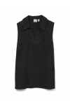 VERO MODA HARPER SL COLLAR SHORT TENCEL TOP BLACK 10283751