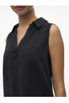 VERO MODA HARPER SL COLLAR SHORT TENCEL TOP BLACK 10283751