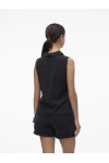VERO MODA HARPER SL COLLAR SHORT TENCEL TOP BLACK 10283751