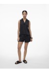 VERO MODA HARPER SL COLLAR SHORT TENCEL TOP BLACK 10283751