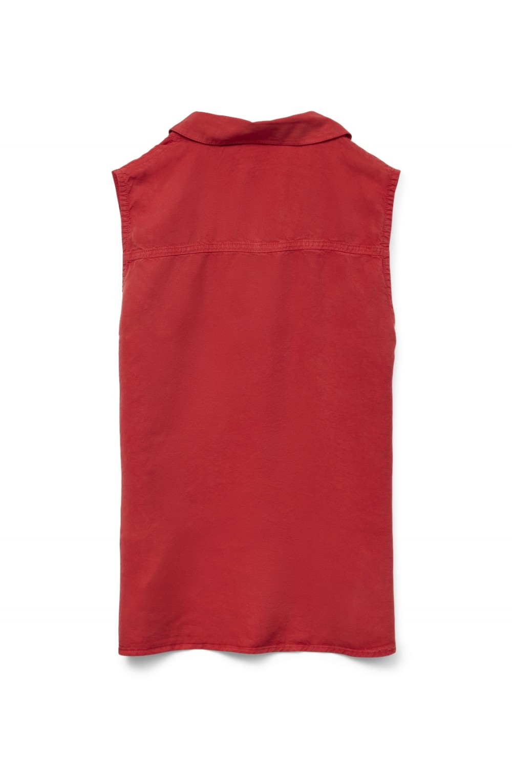 VERO MODA HARPER SL COLLAR SHORT TENCEL TOP FIERY RED 10283751