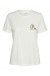 VERO MODA VILLA SS O-NECK T-SHIRT SNOW WHITE-GOLD GLITTER 10324551