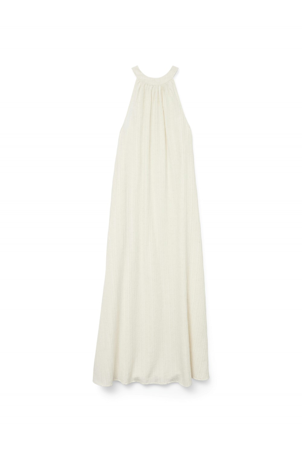 VERO MODA RICKI SL HALTER NECK LONG DRESS SNOW WHITE 10328619