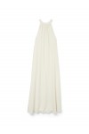 VERO MODA RICKI SL HALTER NECK LONG DRESS SNOW WHITE 10328619