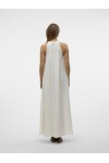 VERO MODA RICKI SL HALTER NECK LONG DRESS SNOW WHITE 10328619