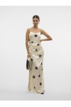 VERO MODA ROE SL STRAP V-NECK LONG DRESS SATEN BIRCH-NOMA PRINT 10328711