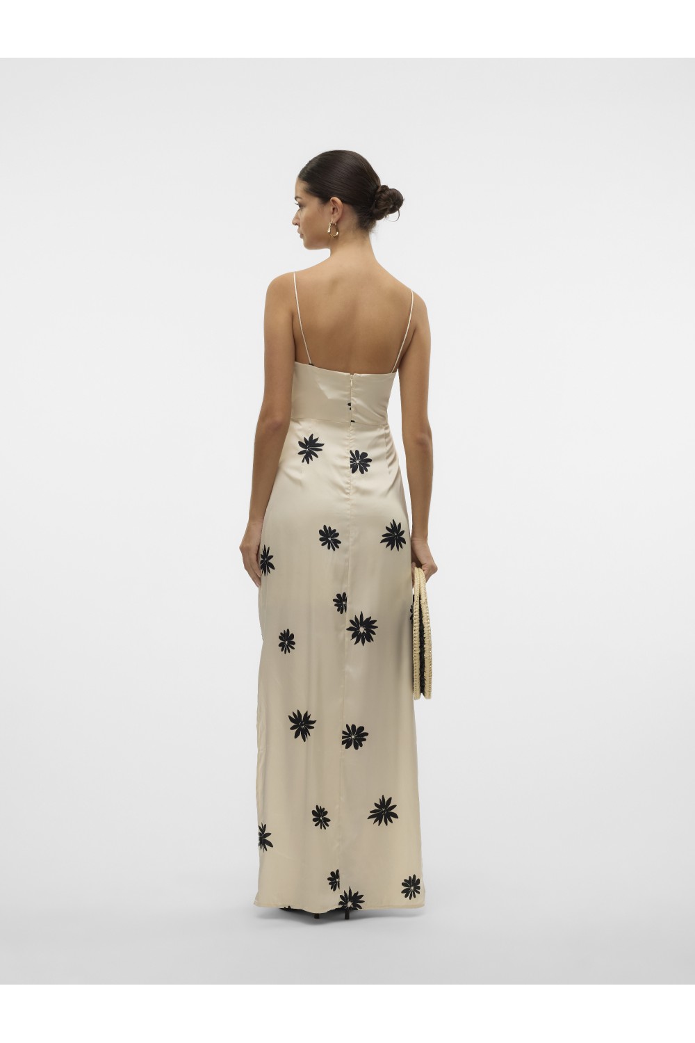 VERO MODA ROE SL STRAP V-NECK LONG DRESS SATEN BIRCH-NOMA PRINT 10328711