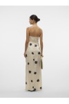 VERO MODA ROE SL STRAP V-NECK LONG DRESS SATEN BIRCH-NOMA PRINT 10328711
