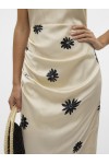 VERO MODA ROE SL STRAP V-NECK LONG DRESS SATEN BIRCH-NOMA PRINT 10328711