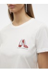 VERO MODA VILLA SS O-NECK T-SHIRT SNOW WHITE-FIERY RED 10324551