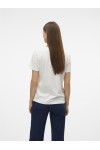 VERO MODA VILLA SS O-NECK T-SHIRT SNOW WHITE-FIERY RED 10324551