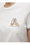 VERO MODA VILLA SS O-NECK T-SHIRT SNOW WHITE-GOLD GLITTER 10324551