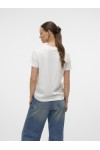VERO MODA VILLA SS O-NECK T-SHIRT SNOW WHITE-GOLD GLITTER 10324551